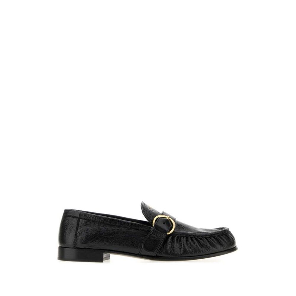 Miu Miu Women Black Leather Loafers